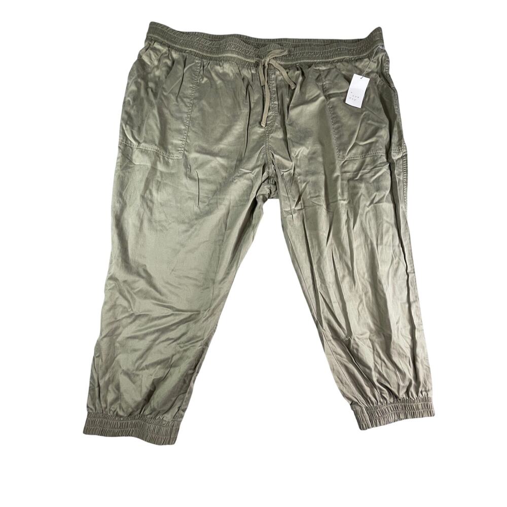 A New Day Pants Womens 4X Olive Green Adjustable Waist Pockets Sweatpants NWT